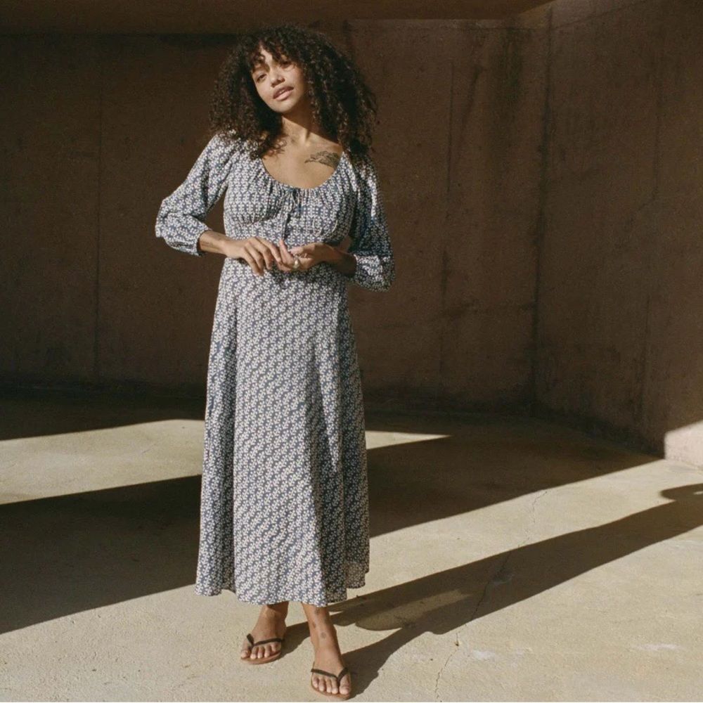 Doen NWT Ortensia Dress in Blue Soledad Bloom